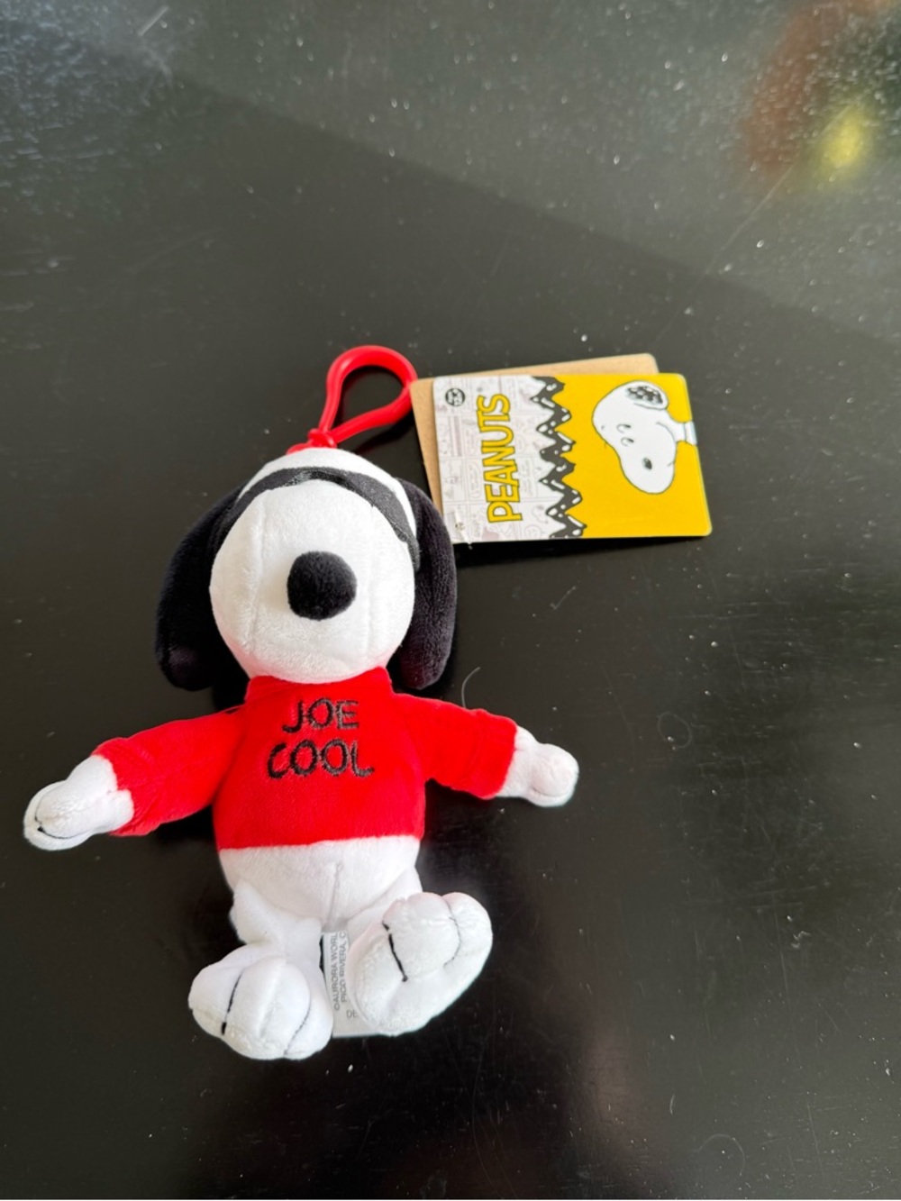 Peanuts Snoopy Joe Cool Plush Keychain - Red, Black, White